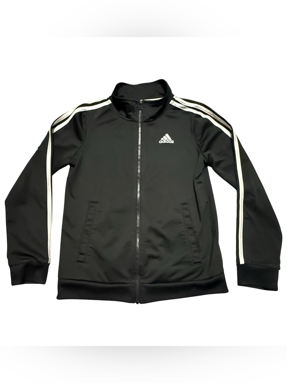 adidas Kids Zip-Up Jacket Medium 10/12 Classic Stripes Unisex